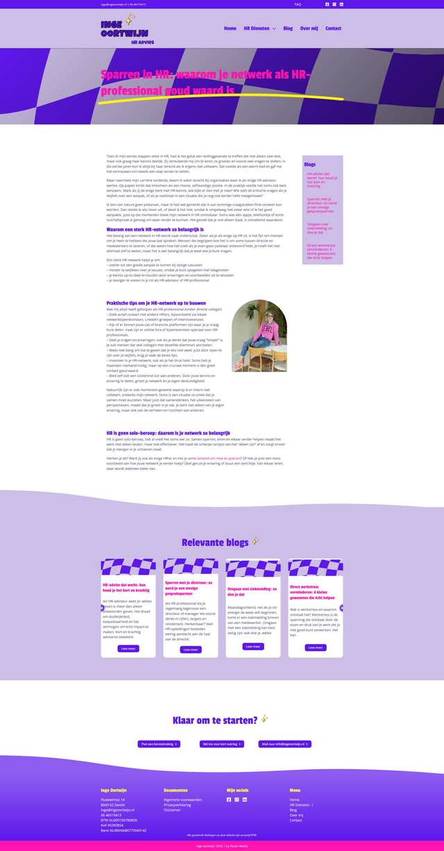 Blog Sparren in HR van de website van Inge Oortwijn HR Advies