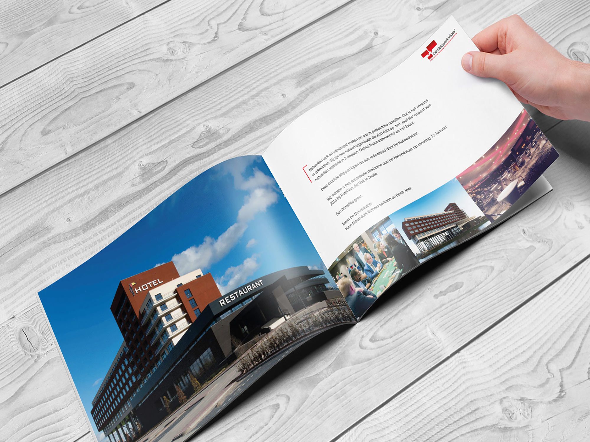 Brochure voor De Netwerkvloer, ontworpen door Rootz Media