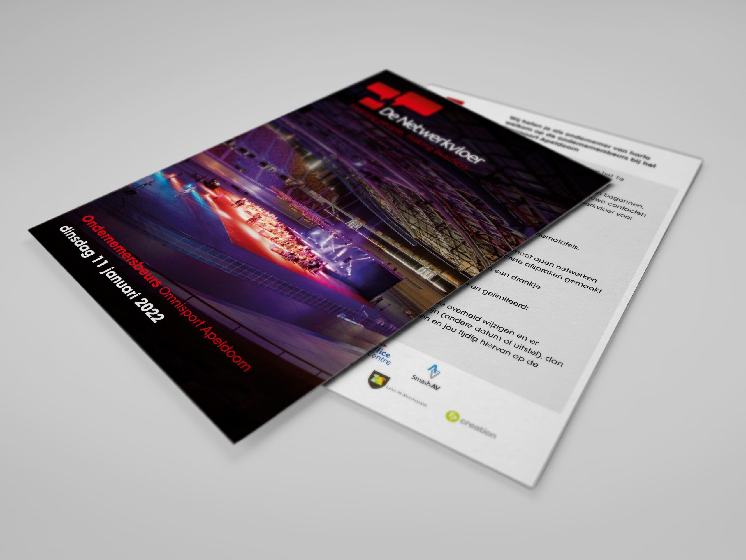 Flyer voor De Netwerkvloer, ontworpen door Rootz Media