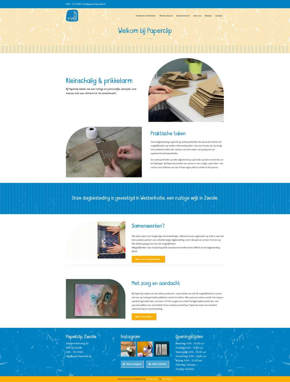 Website van Paperclip Zwolle