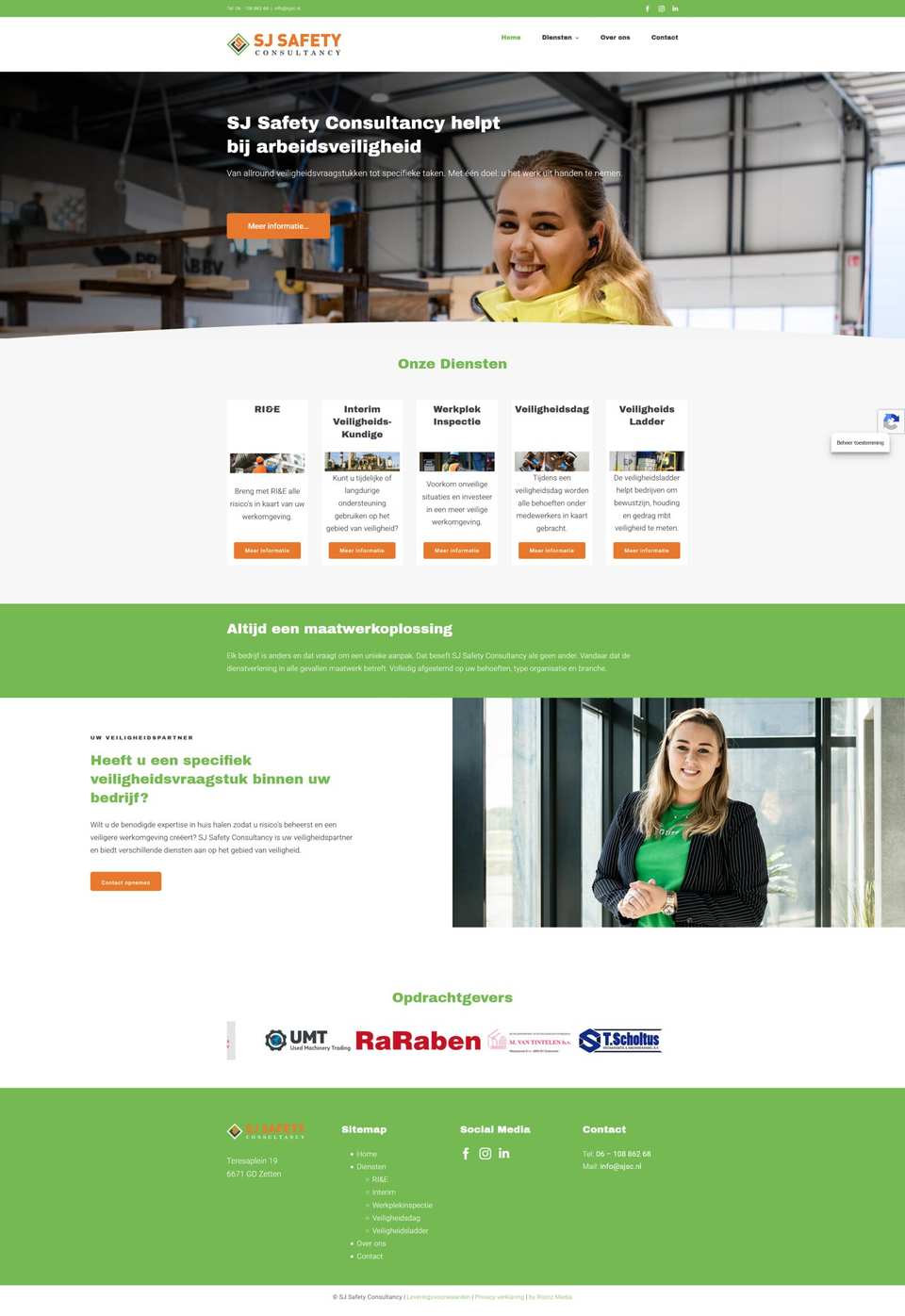 Website van SJ Safety Consultancy