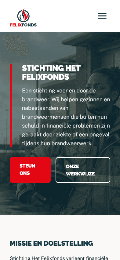 Mobiele homepage van Stichting Het Felixfonds