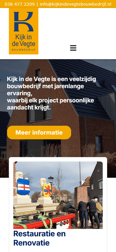 Mobiele homepage van Kijk in de Vegte Bouwbedrijf