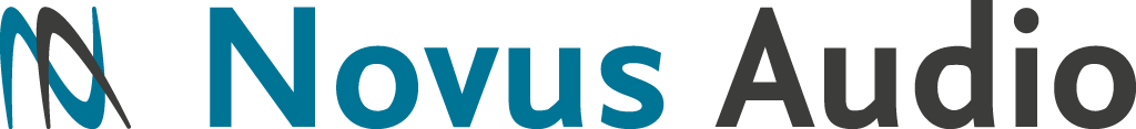 Nieuw logo van Novus Audio, ontworpen door Rootz Media