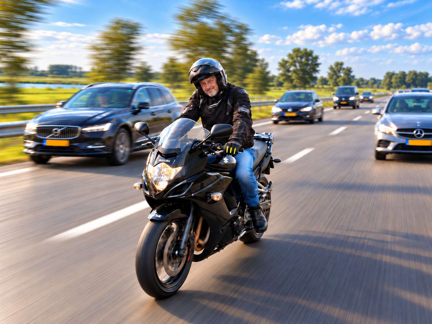 Serge op zijn Suzuki GSX650F