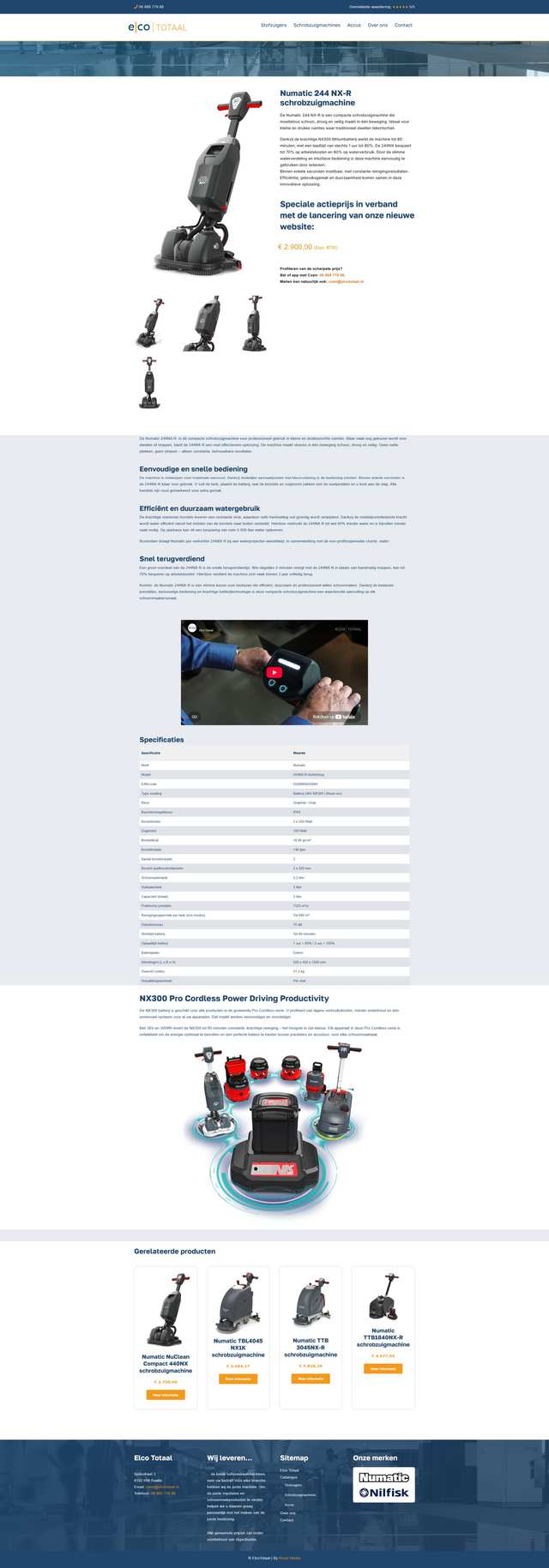 Numatic 244 NX-R van de website van Elco Totaal