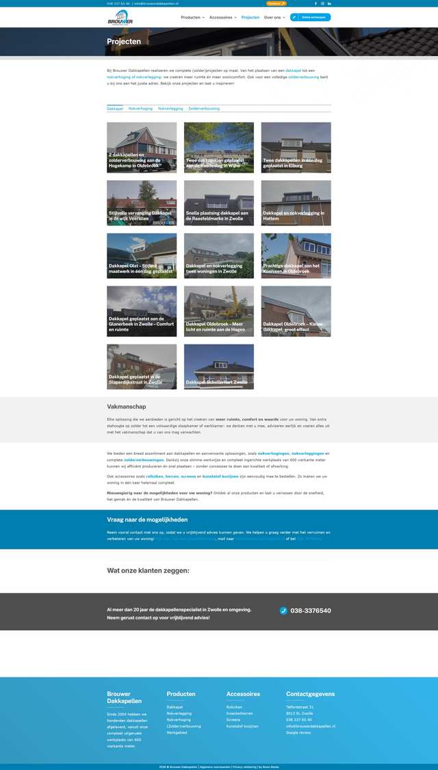Projecten van de website van Brouwer Dakkapellen