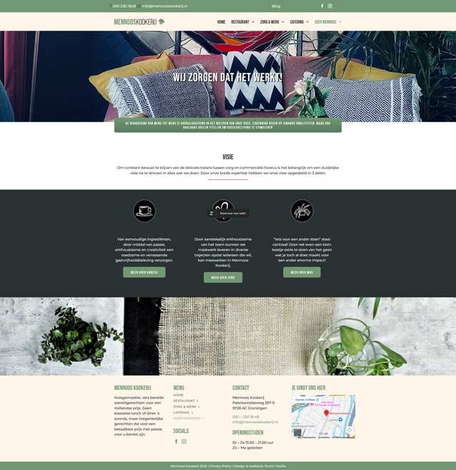 Visie van de website van Mennoos Kookerij